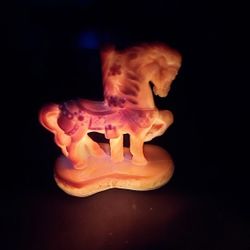 Rare Boyd Slag Carnival Glass Carousel Horse 