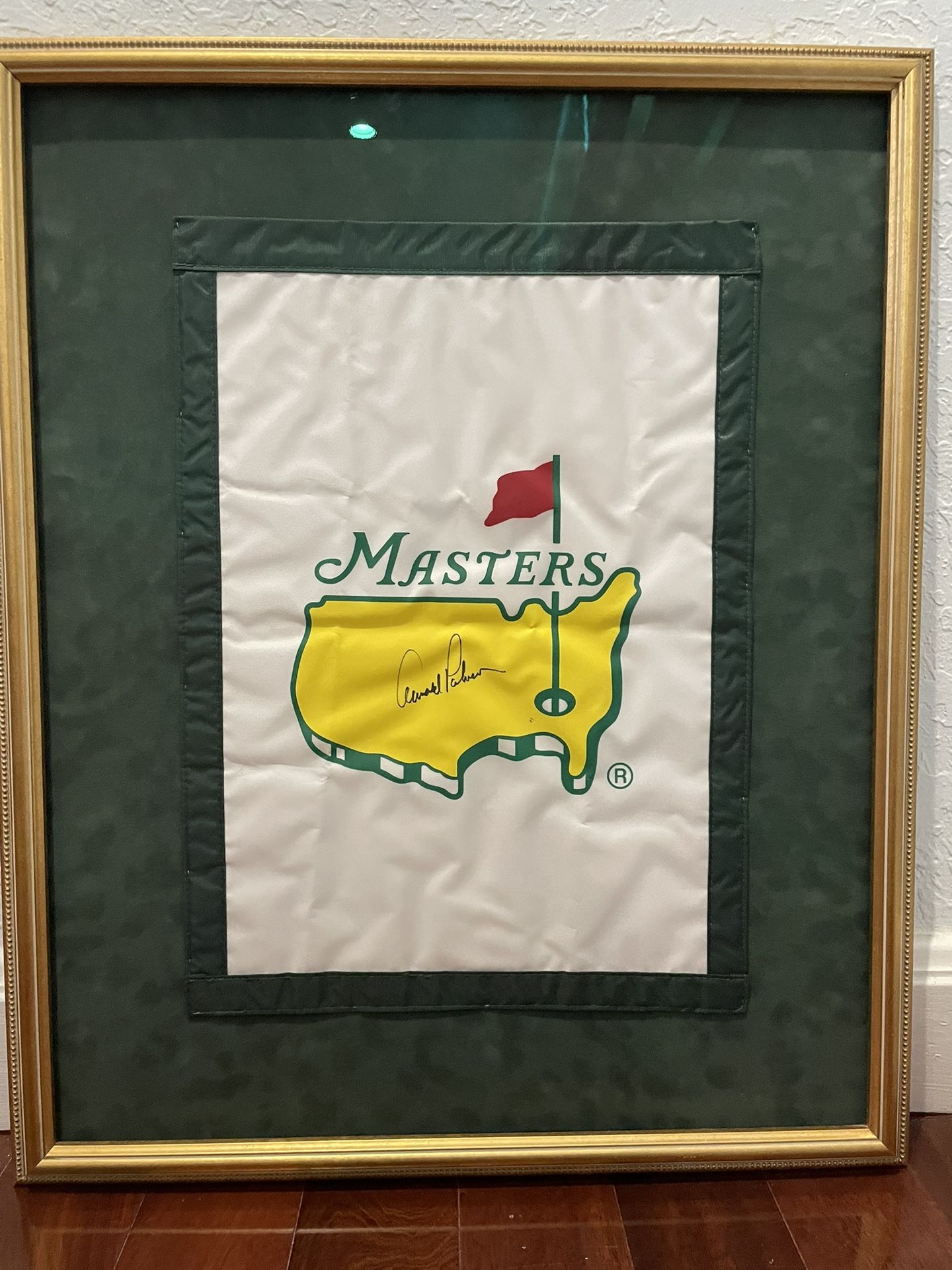 Masters Golf Flag Signed By Arnold Palmer