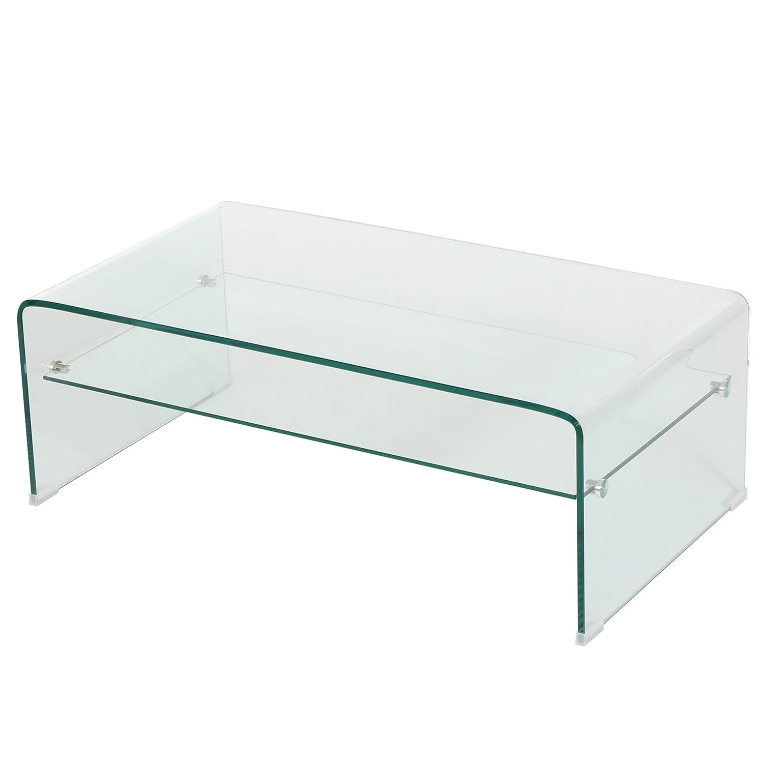 Christopher Knight Home Salim 12mm Tempered Glass Coffee Table, Clear, 39.5 in x 21.7 in x 14 in