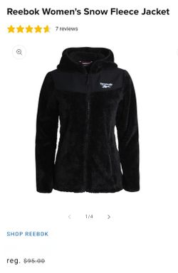 NEW Reebok Women's Snow Fleece Jacket -MEDIUM -BLACK