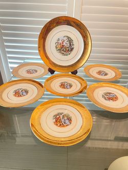 Collectible 22 Karat Gold Trim Plates