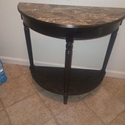 Furniture - Entryway Table - Narrow Console Table - Console Table Hallway Decor Marble Finish Look 