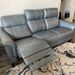 Blue City Furniture Leather Recliner Couch 