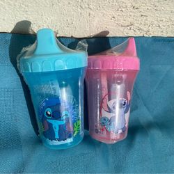 Stitch and Angel Baby Sippy cups 8 oz. Set