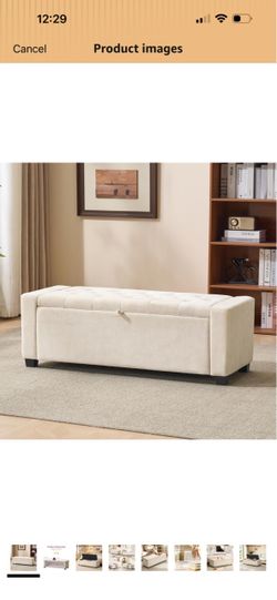 Ottoman with Storage,Tufted Storage Bench for Bedroom End of Bed Storage Bench,Holds up to 350 lb,Upholstered Bench with Seating for Living Room,Entry