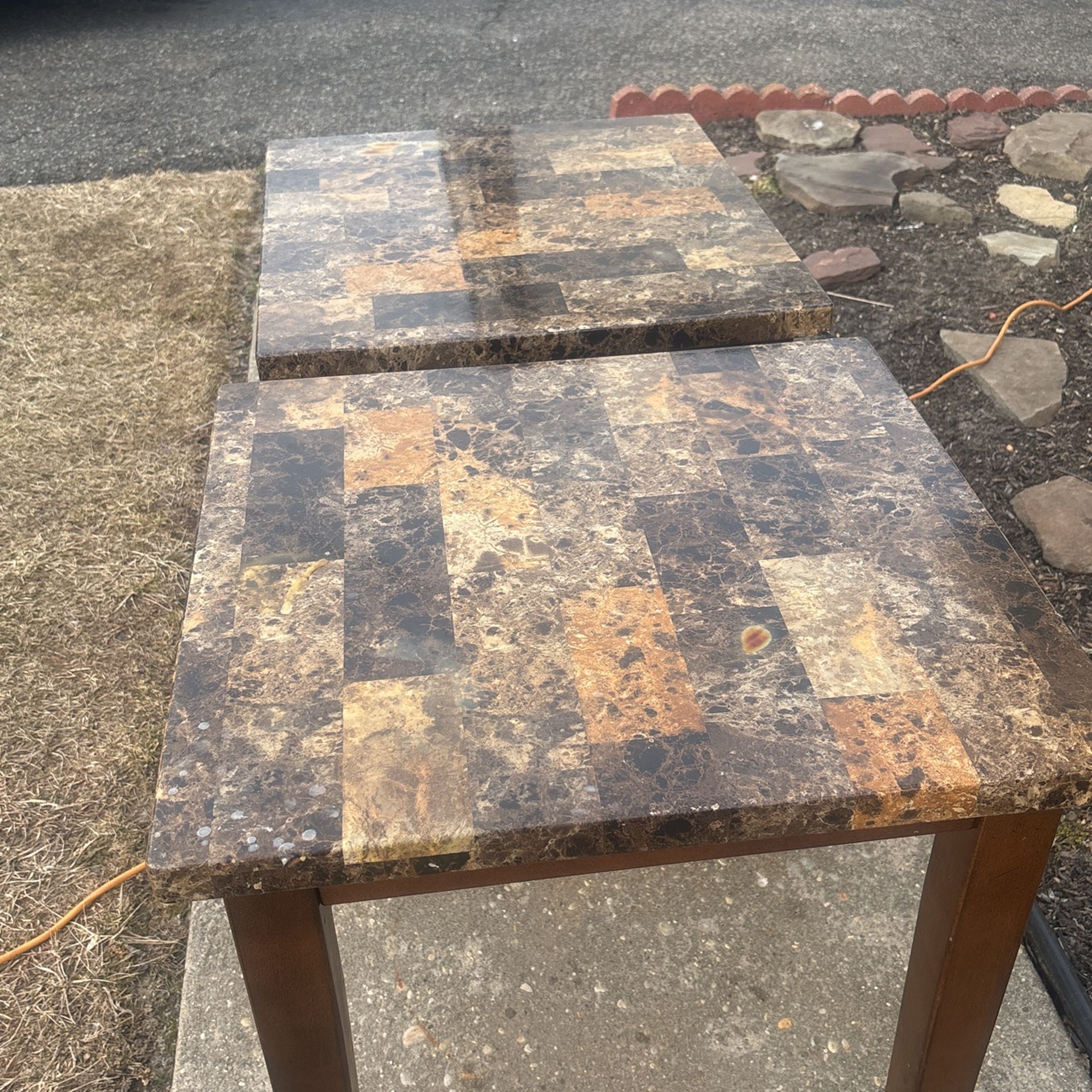 Two End Tables And Long Table