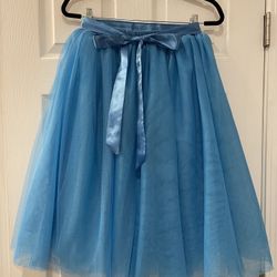 Blue 6-layered Tulle Skirt