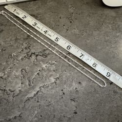 New 925 Italy Silver Figaro Chain 18” Long 3 Grams