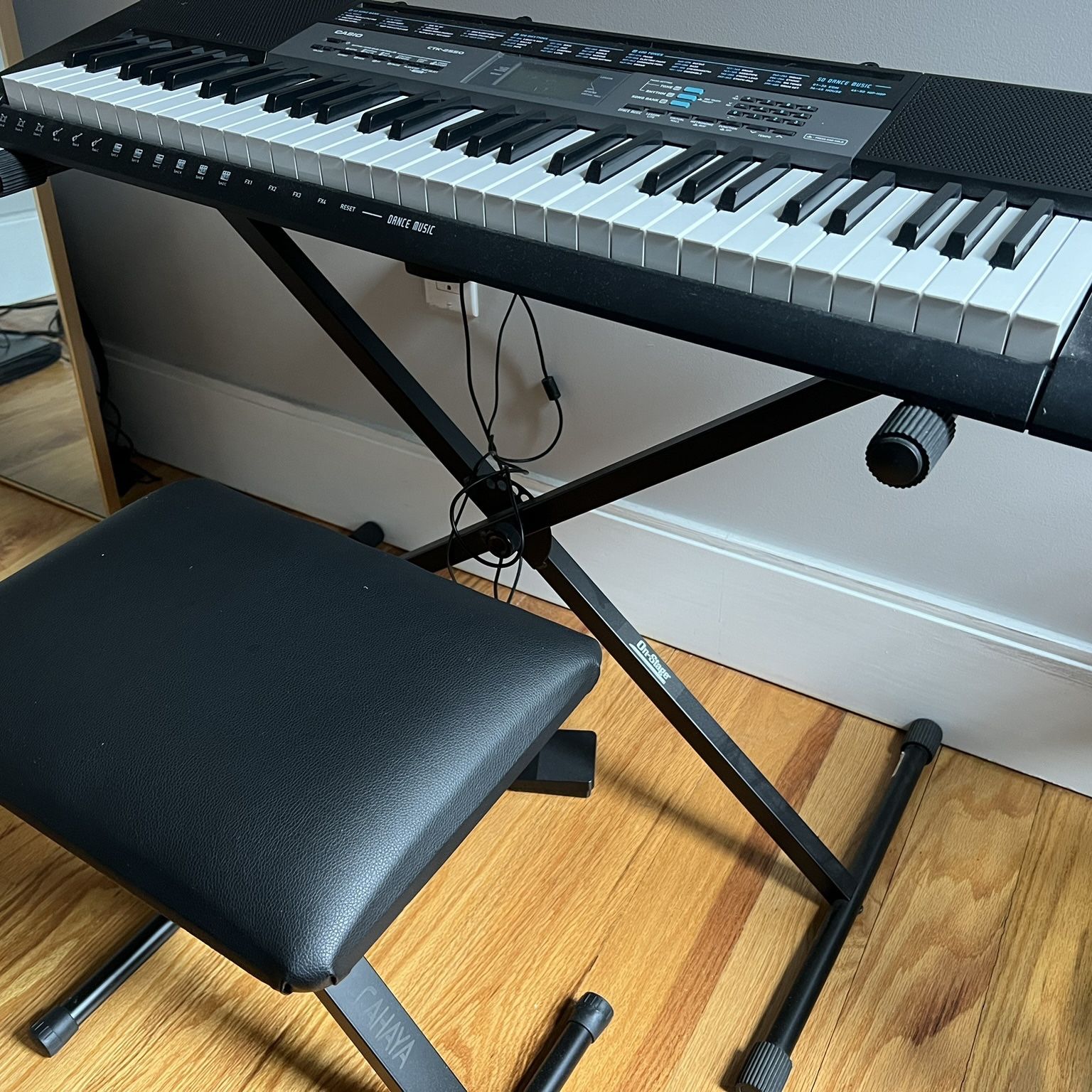 Piano Keyboard With Stand & Seat 