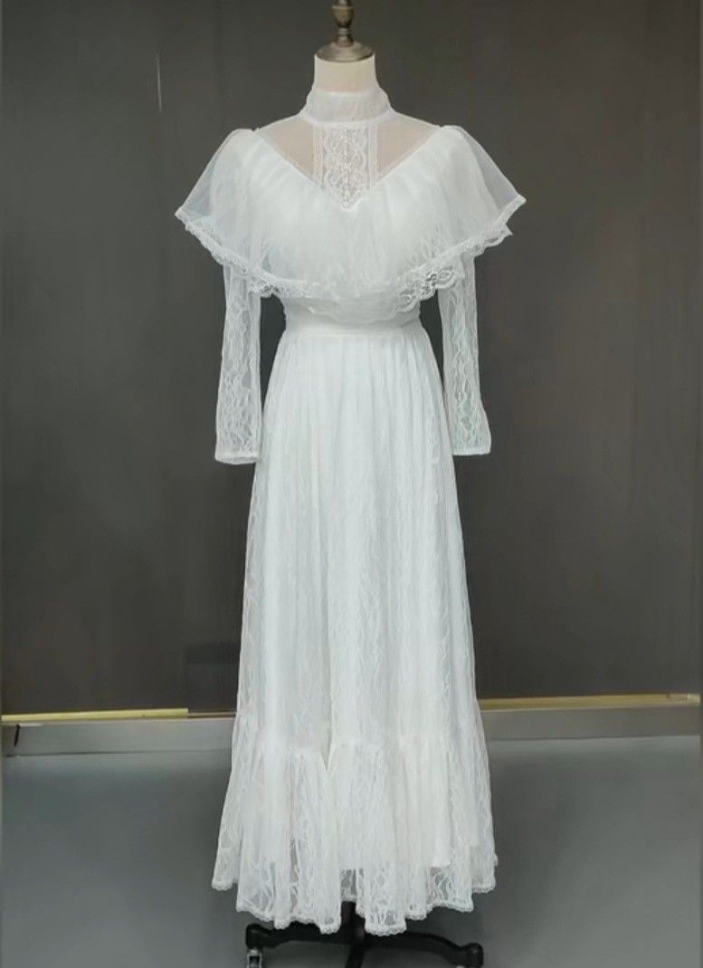 Custom Made Victorian Theme Lace Wedding Gown