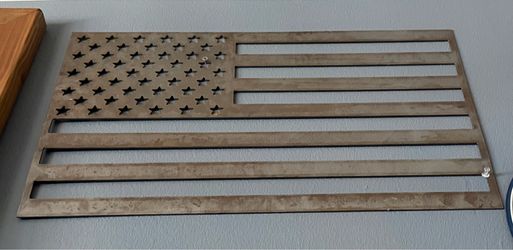 Laser cut metal American flag. Man cave