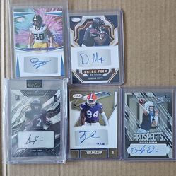 Lot of 5 Signed Football Rookie Cards