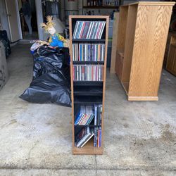 Wood CD Shelf & CD's