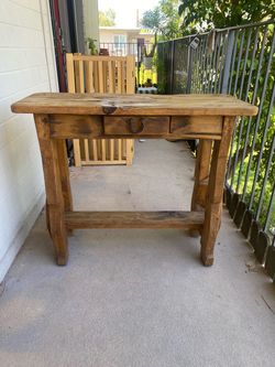 Rustic pine hacienda style Credenza entryway table