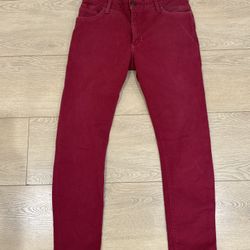 Robins Jeans Mens Sz 34 Red New Flap Denim Embellished Rhinestone Pocket USA