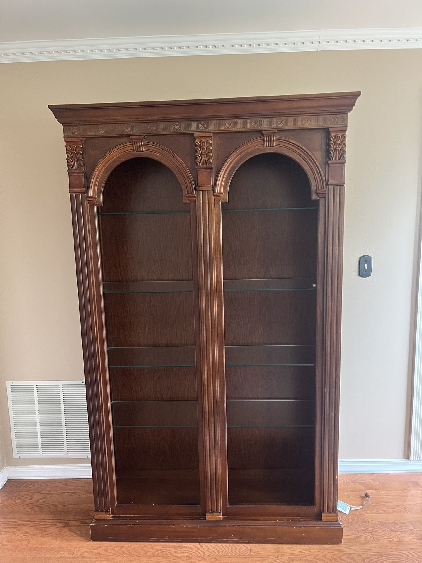 Lighted Wood Bookcases