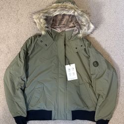 Faux Fur Lined Bomber Jacket 