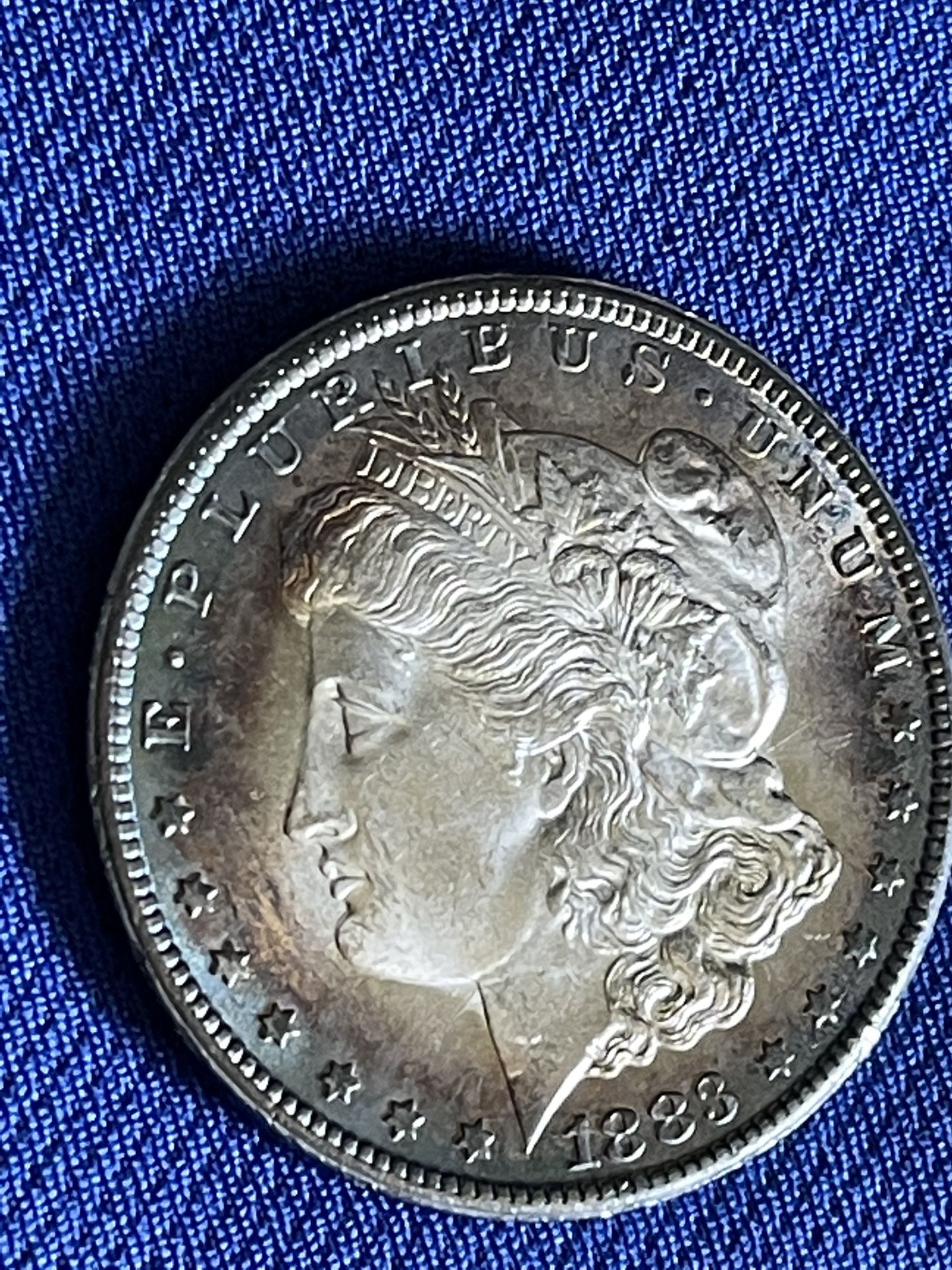1883-CC Morgan Silver Dollar GEM+ UNC DMPL INPRESSIVE  Toning !rare This Nice !