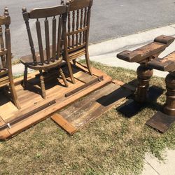 Large oak table and chairs free 
