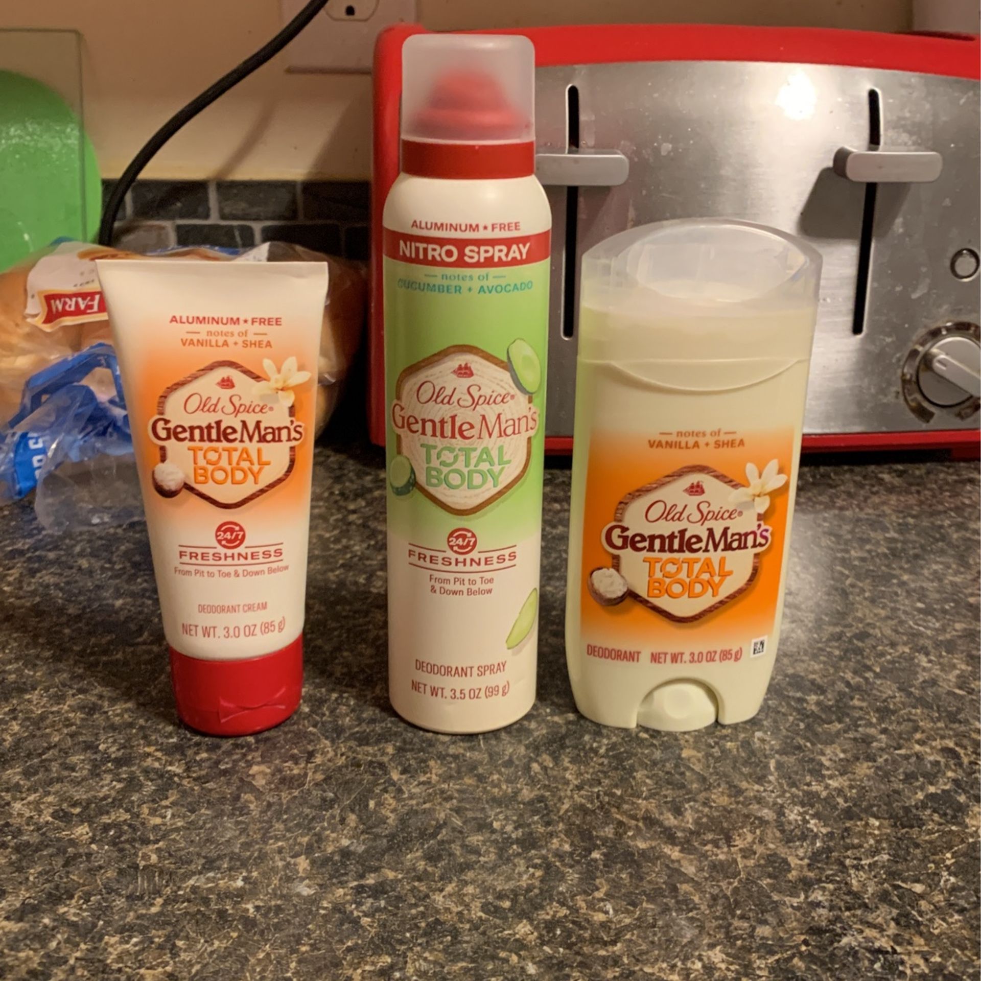 Old Spice Gentle Man’s Total Body Deodorant-3 Item’s!($38.91+ Value)