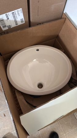 Bathroom sink in hole