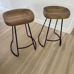 Restoration Hardware Style Bar Stools 24” Height  (sold as pair)
