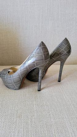 ENZO ANGIOLINI Womens Reptile Gray Peep Toe Pumps  Sz 4M