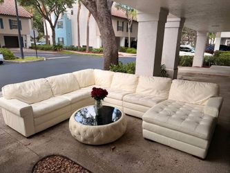 Stunning sectional genuine leather couch