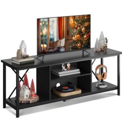 WLIVE Industrial TV Stand for Up to 65 inch TV, Heavy-Duty Metal Frame Entertainment Center