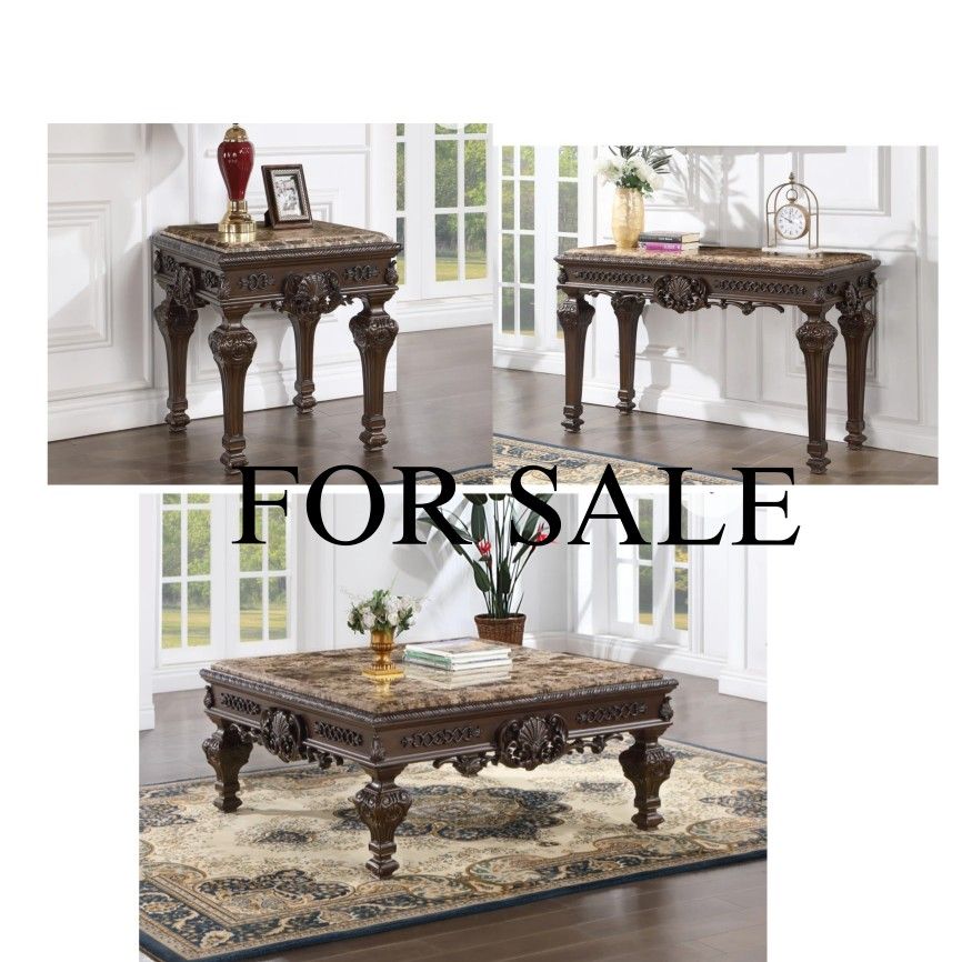 1 Coffee Tables, 1 Console Table, 2 End Tables