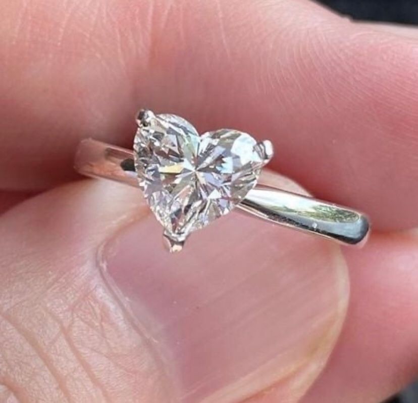 2ct. Heart Moissanite Diamond Solitaire 