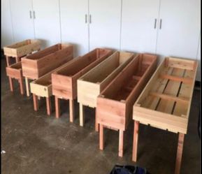 Custom Order Most Beautiful Cedar Redwood Planter Box Garden Bed nosey neighbors Privacy Woodwall Trellis