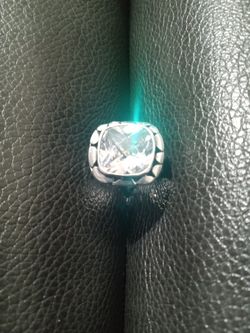 Silver And White Topaz Statement Ring