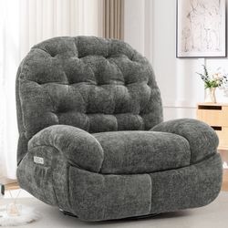 New in box -Power Swivel Rocker Recliner Chair with USB Ports Chenille for Living Room,Grey