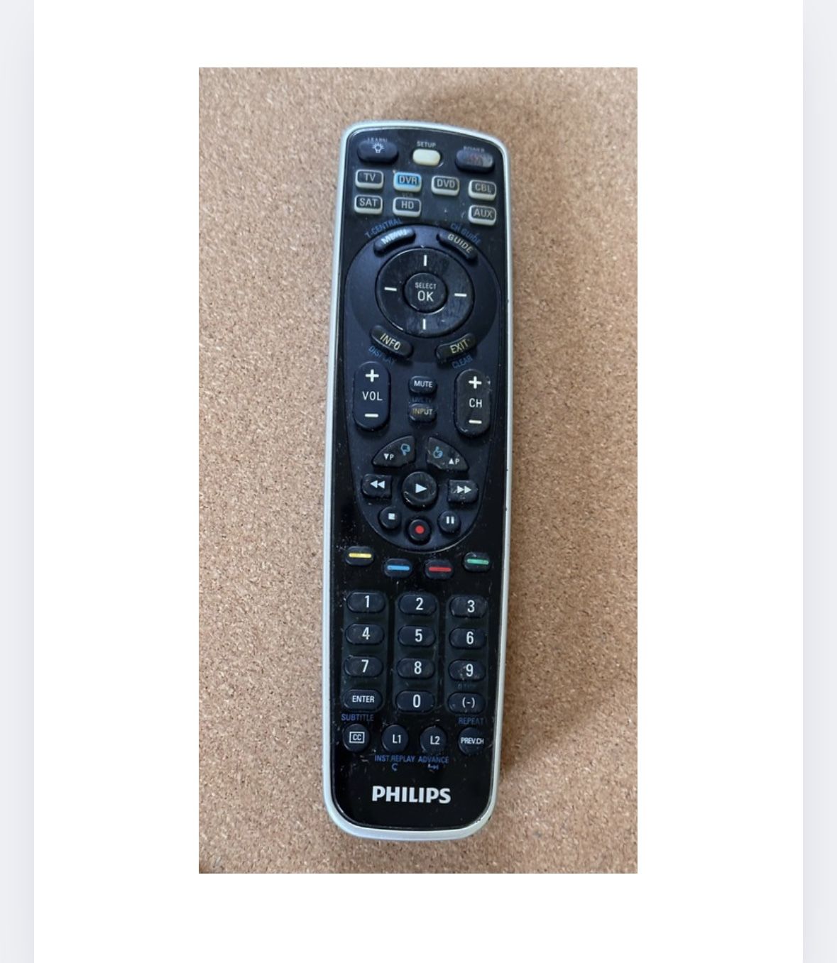 Philips Remote Control TESTED TV DVD AuX Remote