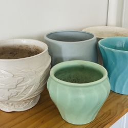 Vintage And Modern Planter Pots Small Size 6” -7” Diameter $3 Each Or $10 For All