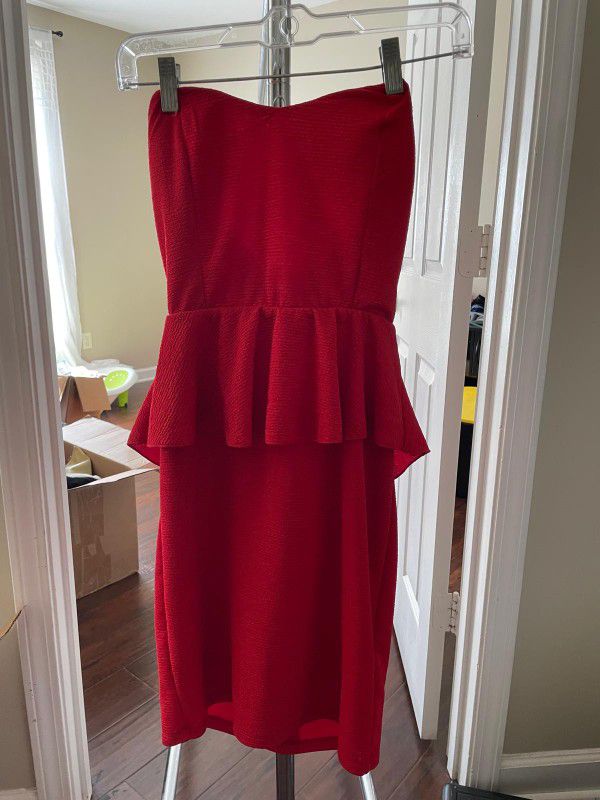 Red Strapless Dress