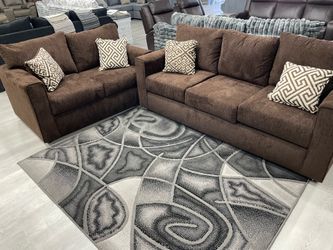 BROWN SOFA LOVESEAT SET