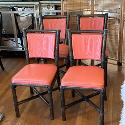 4 Vintage McGuire Dining Chairs 