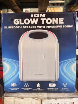 ION Glow Tone Bluetooth Speaker with Immersive Sound Brand New In Box