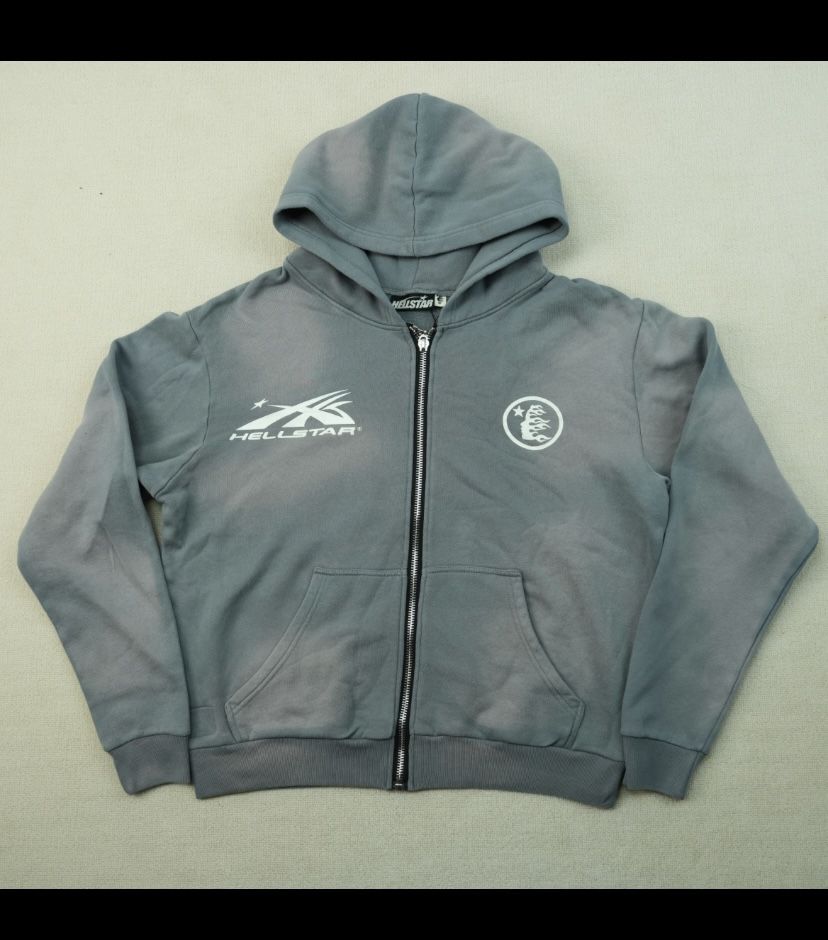 Hellstar Zip Up Sweatshirt 'Grey