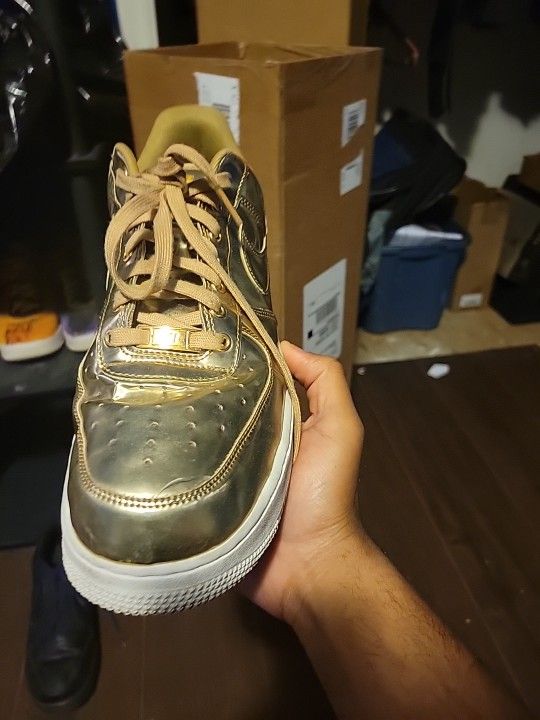 Metallic Gold Nike Airforce 1s Low