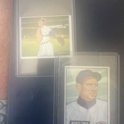 1950 & 1951 Bowman Baseball Cards Of Mickey Owen