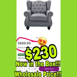 Beautiful New Tufted Wingback Chair Only $230!!! Original Price $900!!!