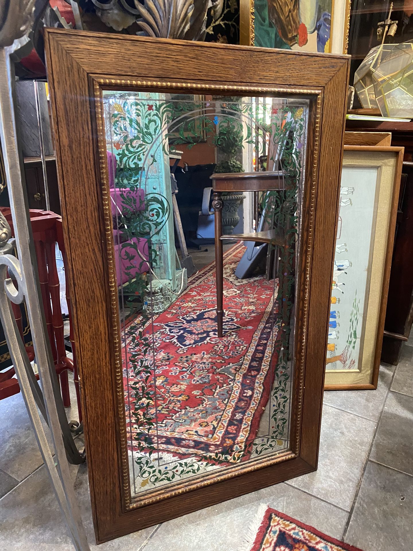 Reverse paint, solid wood, beautiful mirror