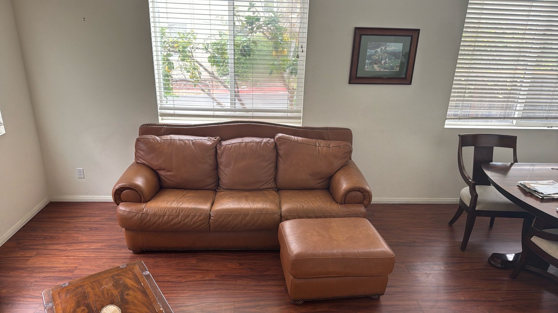 Worn Leather Couch