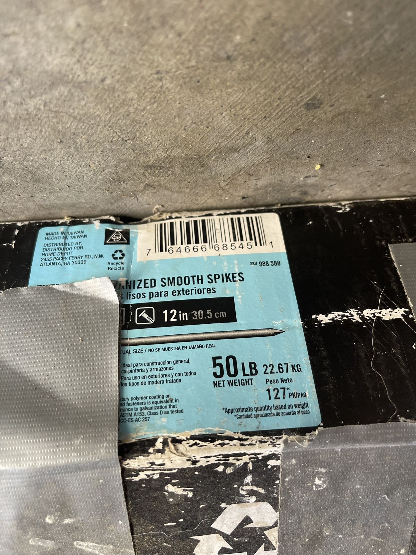 12 Inch Galvanized Exterior Nails