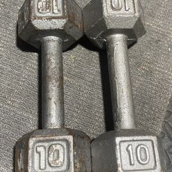 Pair Of 10 LB Dumbbells 