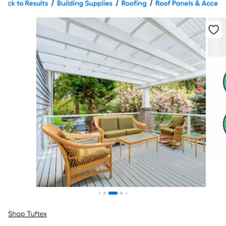 Tuftex PolyCarb Corrugated White Opal Polycarbonate plastic Roof Panel