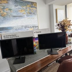 2 LG Ultrafine 24” 4K Monitors 
